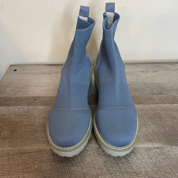 Size 9 Nicole Miller Womens grey Ankle Boots Mesh & Suede Upper Rubber Sole - Picture 6 of 8